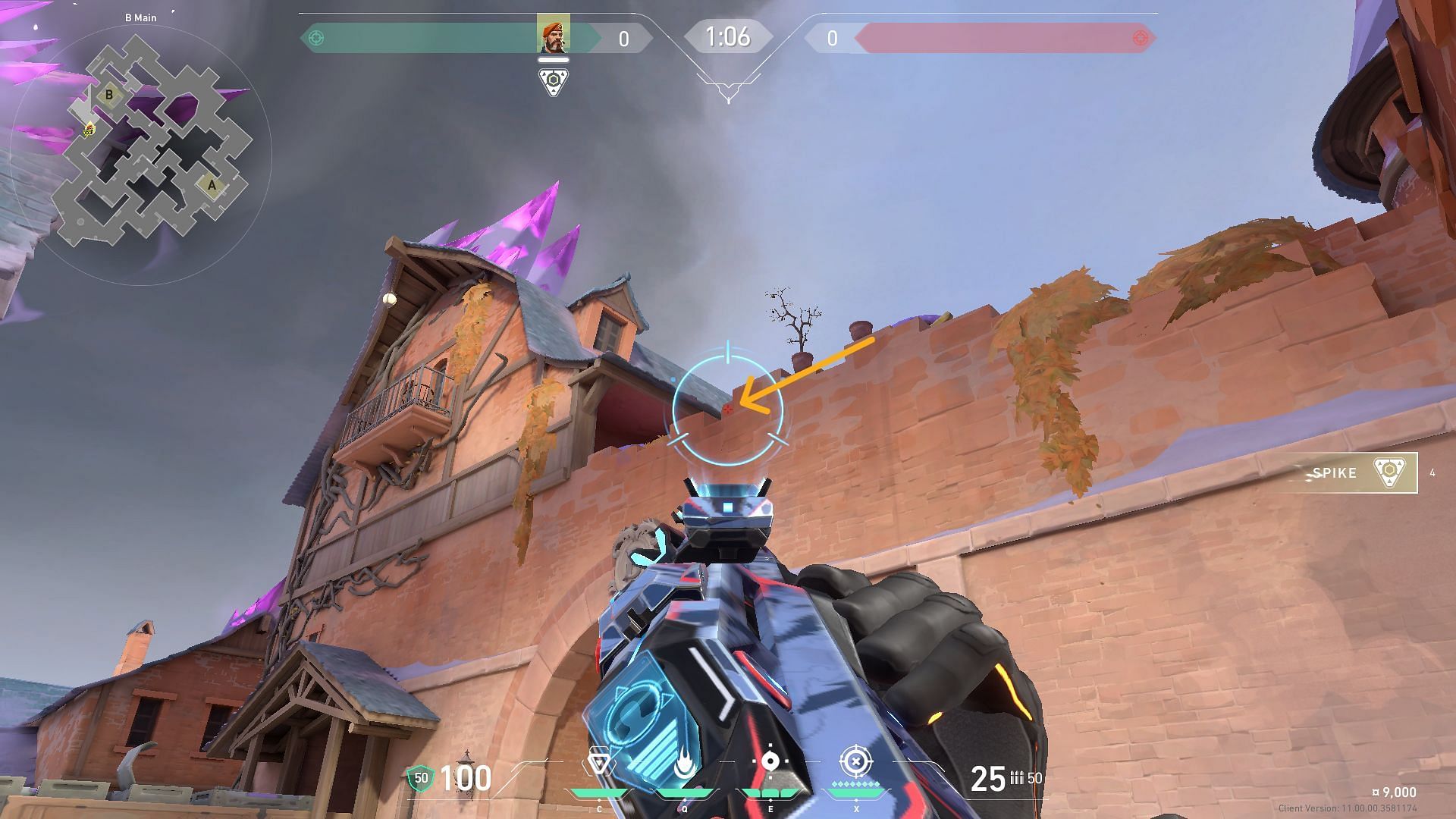 B-Main post plant molly lineup for attack positioning (Image via Riot Games)